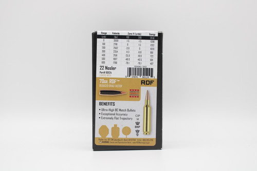 22 Nosler 70gr RDF